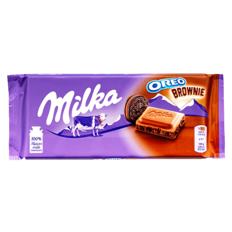 Milka σοκολάτα oreo choco brownie 100gr