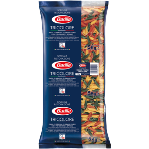 BARILLA ζυμαρικά για επαγγελματίες Mezze Penne Tricolore 5kg