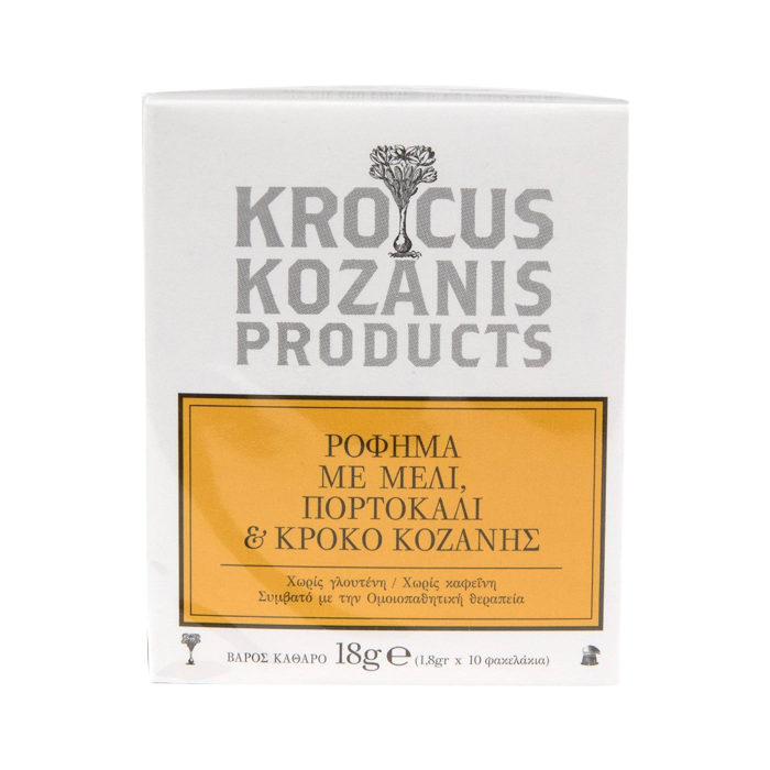 Krocus Kozanis ρόφημα με μέλι, πορτοκάλι & κρόκο Κοζάνης 10x1,8gr Krocus Kozanis - 1