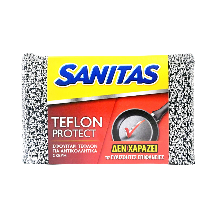 Sanitas teflon protect σφουγγαράκι για αντικολλητικά σκεύη 1τεμ Sanitas - 1