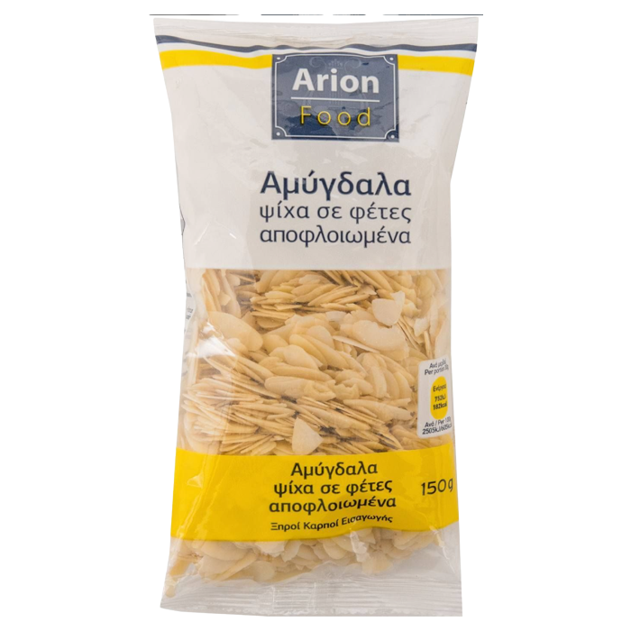 Arion food αμύγδαλα ψίχα αποφλοιωμένα σε φέτες 150gr Arion food - 1