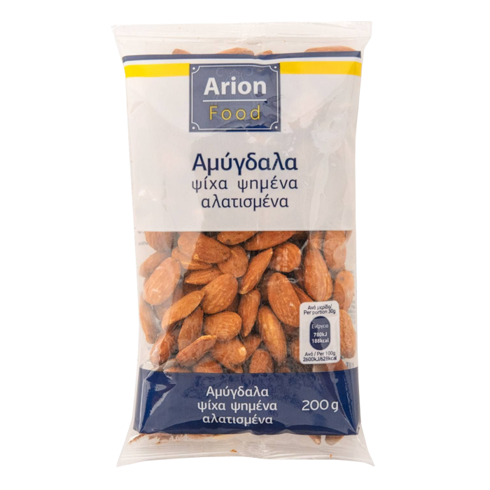 Arion food αμύγδαλα ψημένα αλατισμένα ψίχα 200gr Arion food - 1