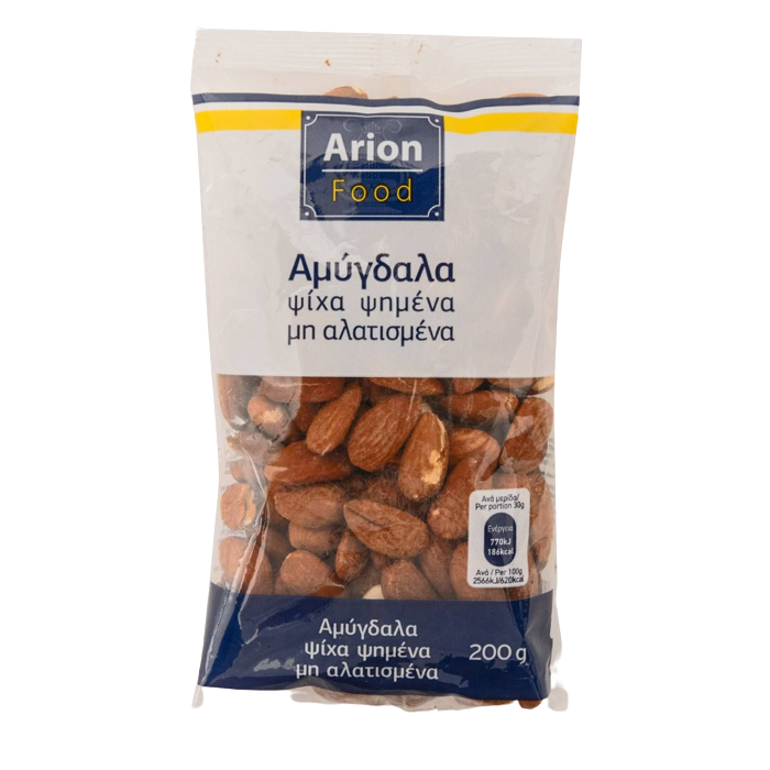 Arion food αμύγδαλα ψημένα ανάλατα ψίχα 200gr Arion food - 1