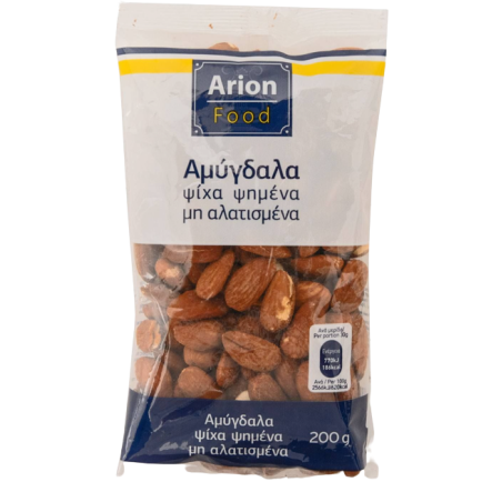 Arion food αμύγδαλα ψημένα ανάλατα ψίχα 200gr Arion food - 1