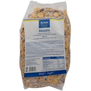 Arion food δημητριακά νιφάδες με αποξηραμένα και ζαχαρωμένα φρούτα 1kg Arion food - 1