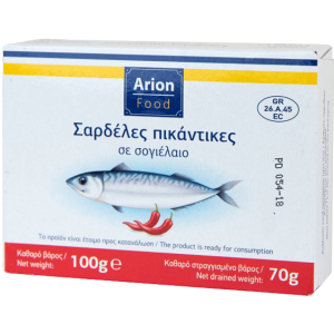 Arion food κονσέρβα σαρδέλες πικάντικες 100gr Arion food - 1