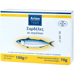 Arion food κονσέρβα σαρδέλες σε σογιέλαιο 100gr