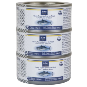 Arion food κονσέρβα τόνος τεμαχισμένος σε νερό 3x170gr