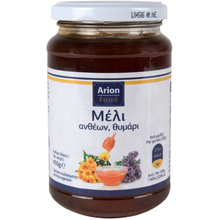 Arion food μέλι ανθέων με θυμάρι 450gr Arion food - 1