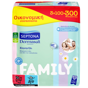 Septona dermasoft μωρομάντηλα family 12x100τεμ