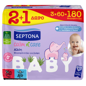 Septona calm n care μωρομάντηλα αλόη baby 18x60τεμ Septona - 1