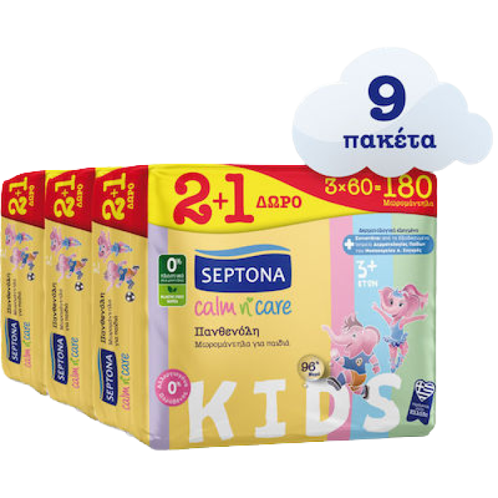 Septona calm n care μωρομάντηλα πανθενόλη kids 9x60τεμ Septona - 1