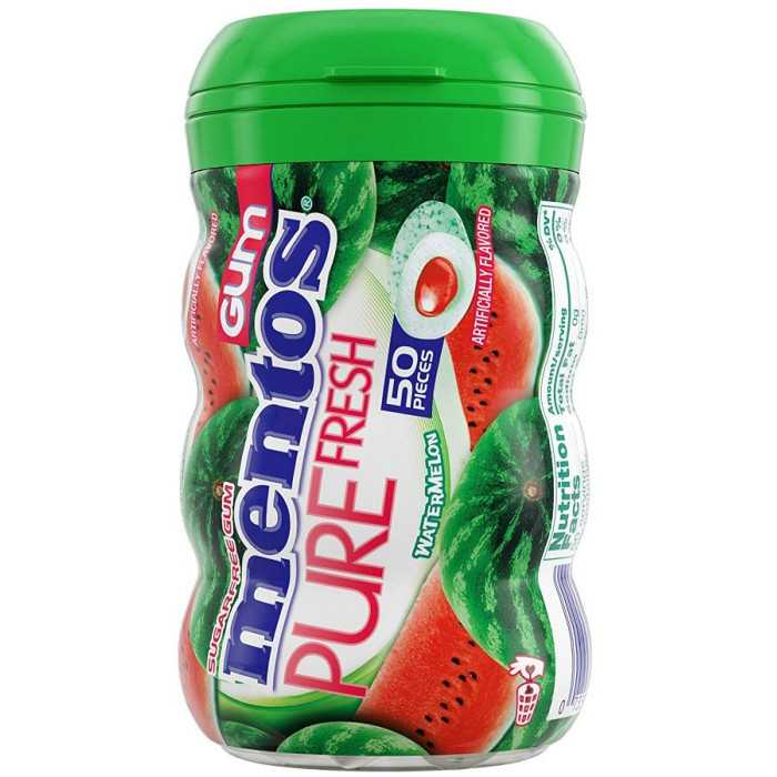 Mentos τσίχλες pure fresh μπουκάλι καρπούζι 12x28gr