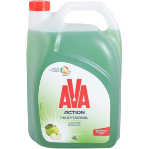 Ava action υγρό πιάτων με λευκό ξύδι & πράσινο μήλο 4lt Ava - 1