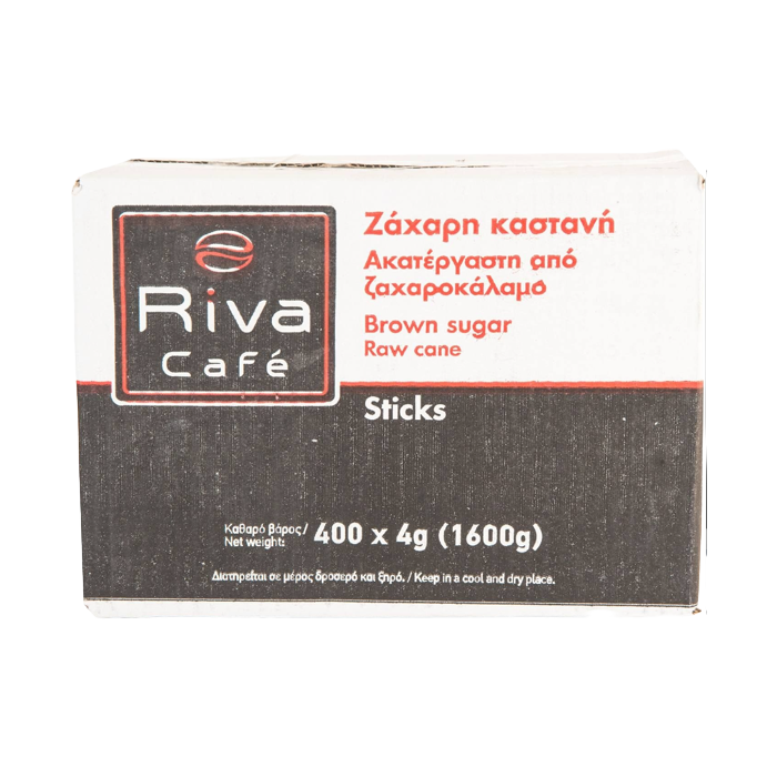 Riva cafe ζάχαρη καστανή σε sticks 400x4gr