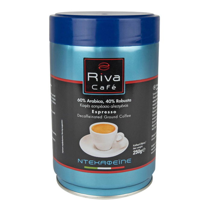 Riva cafe καφές espresso platinum αλεσμένος decaf 250gr