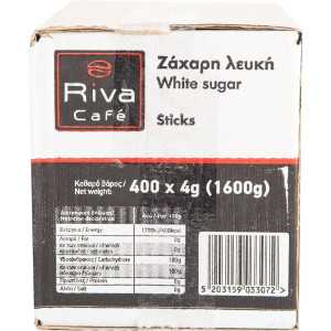 Riva cafe ζάχαρη λευκή σε sticks 400x4gr