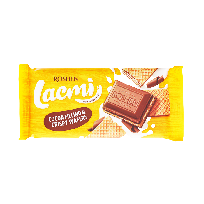 Roshen lacmi σοκολάτα cocoa filling & crispy wafers 90gr