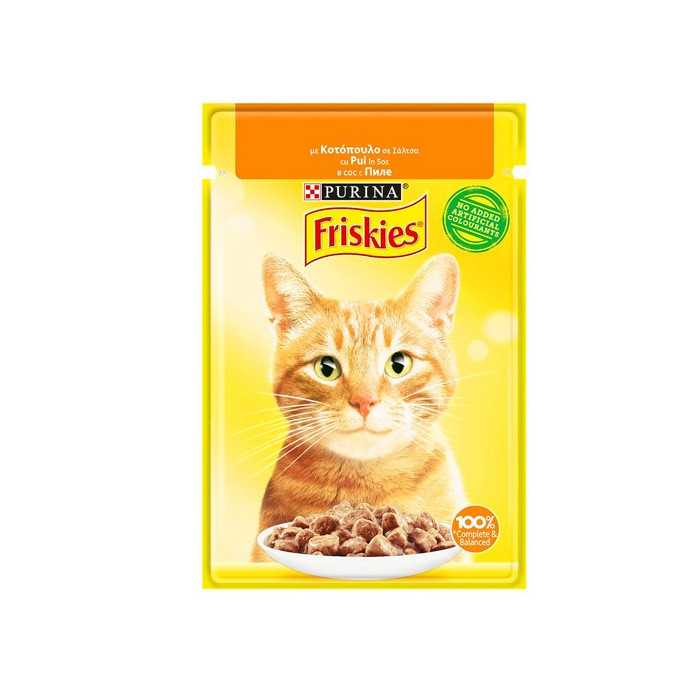 Friskies γατοτροφή φακελάκι κοτόπουλο σε σάλτσα 85gr